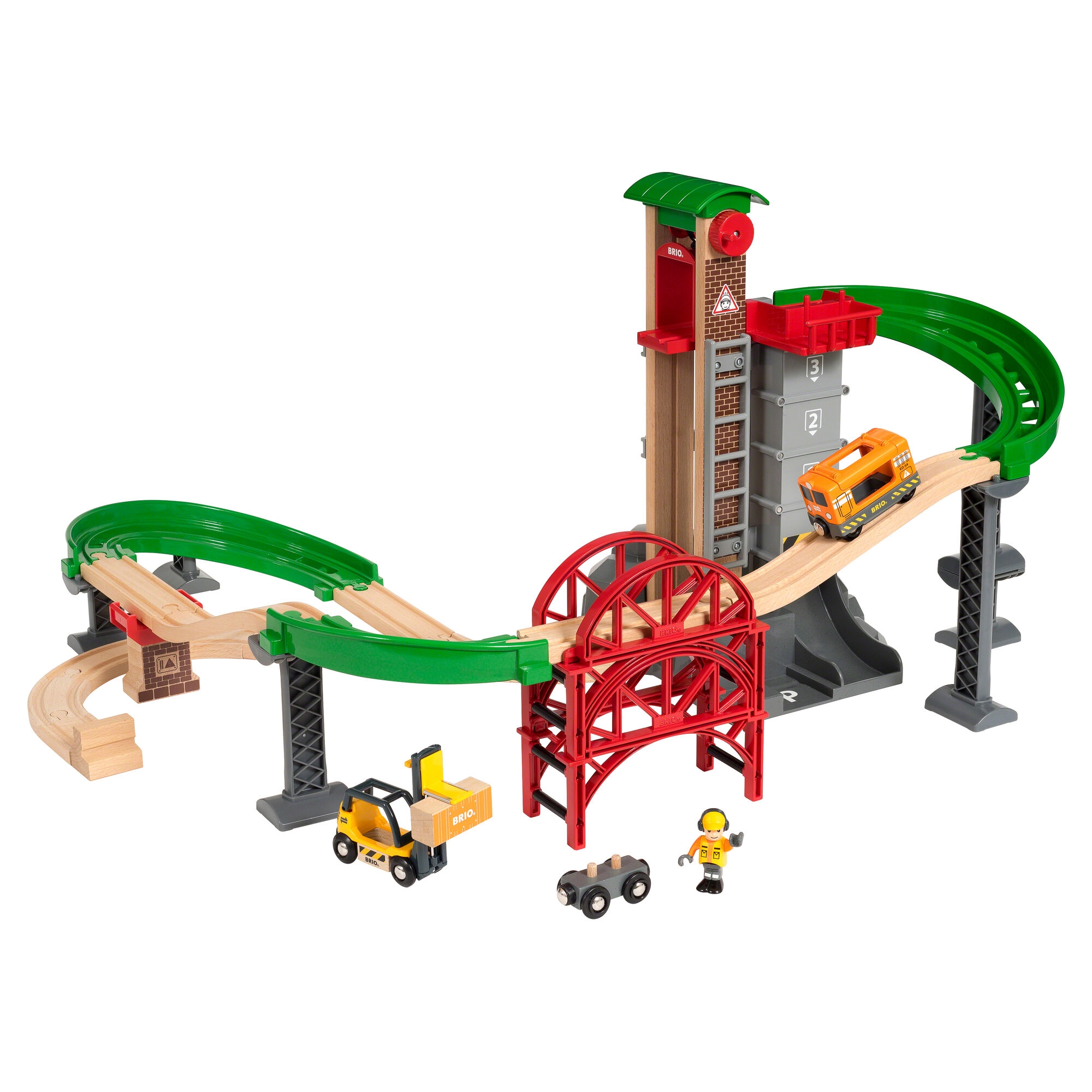 BRIO Løft & læs med lagerbygning - BRIO-togbane sæt- 33887