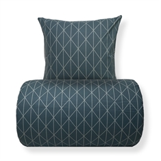 Sengetøj - 100% Bomuld - Vendbart med grønt harlequin design