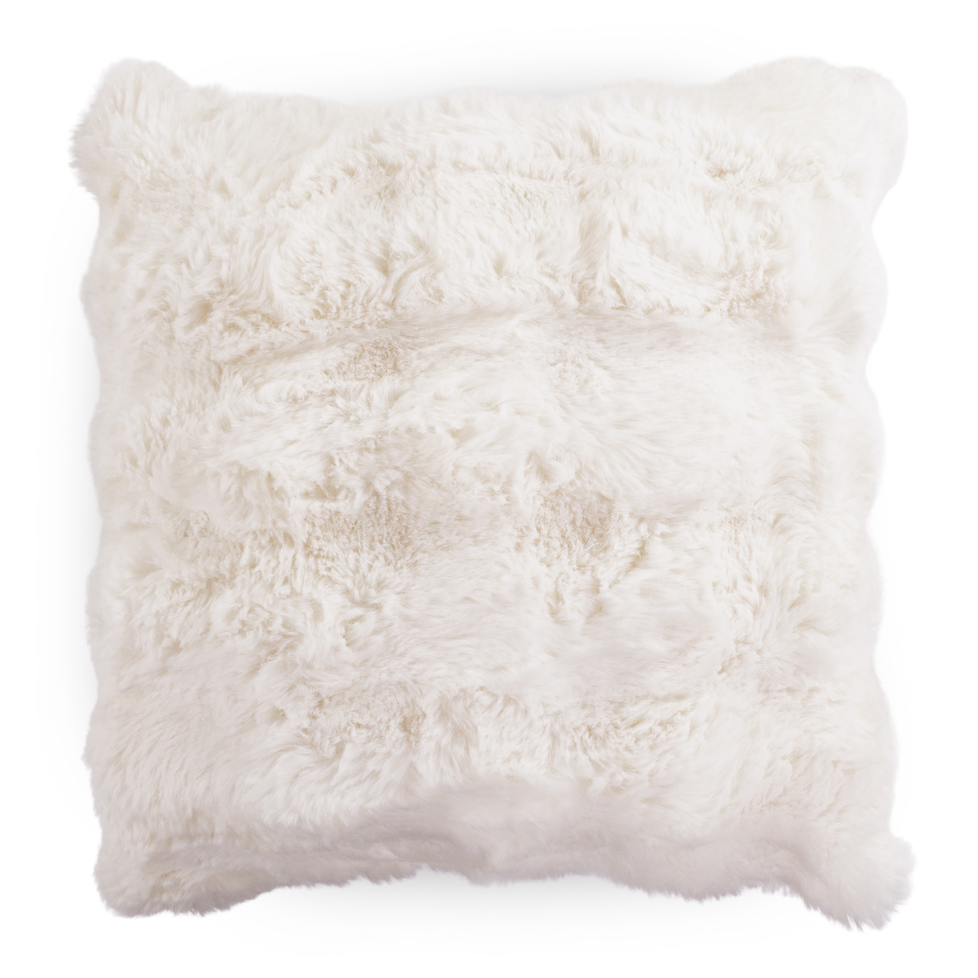 Fake fur pyntepude med boblestruktur - 45x45 cm - Hvid