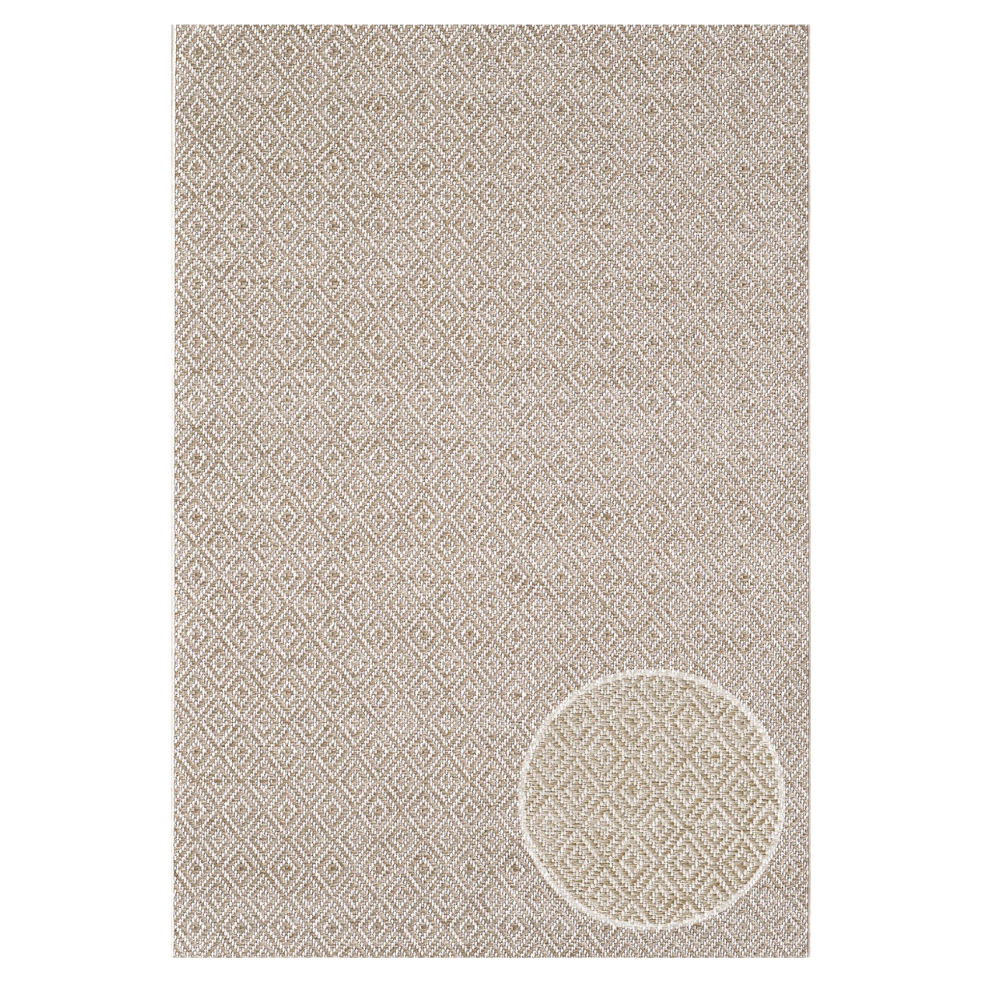 Gulvtæppe - 80x150 cm - Vævet tæppeløber - Beige - Helsinki - Nordstrand Home
