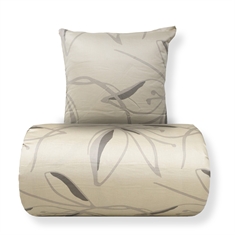 Sengetøj - 100% bomuldssatin - Iris - Beige blomster print