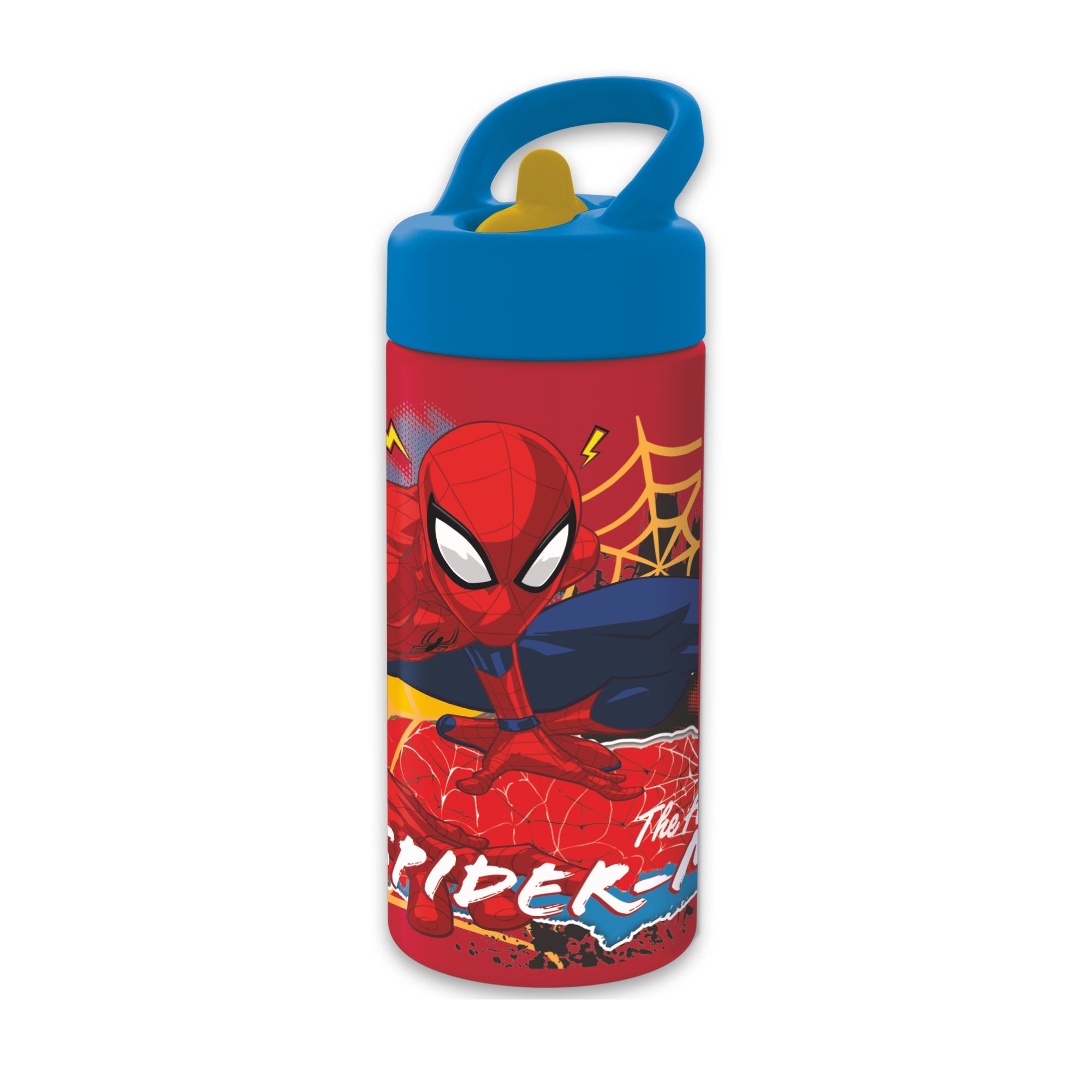 Spiderman drikkedunk - Vandflaske med flipfunktion og sugerør