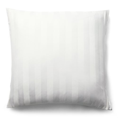 Bambus pudebetræk - 100% Naturligt bambus - 60x63 cm - Hvidt, jacquardvævet hovedpudebetræk med striber