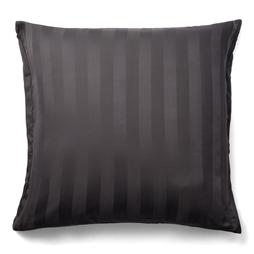 Bambus pudebetræk - 100% Naturligt bambus - 60x63 cm - Gråt, jacquardvævet hovedpudebetræk med striber