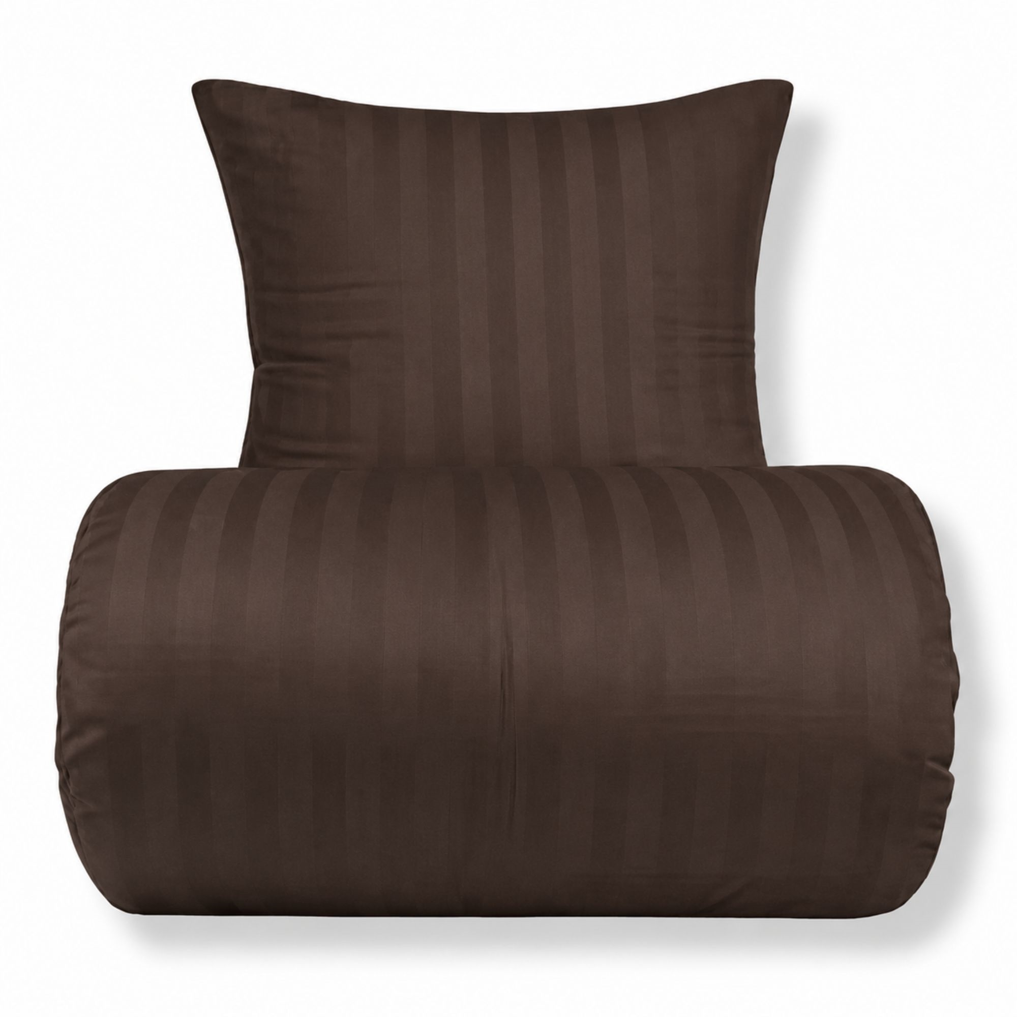 Bambus sengetøj 140x220 cm - 100% bambus - Brune jacquardvævet striber
