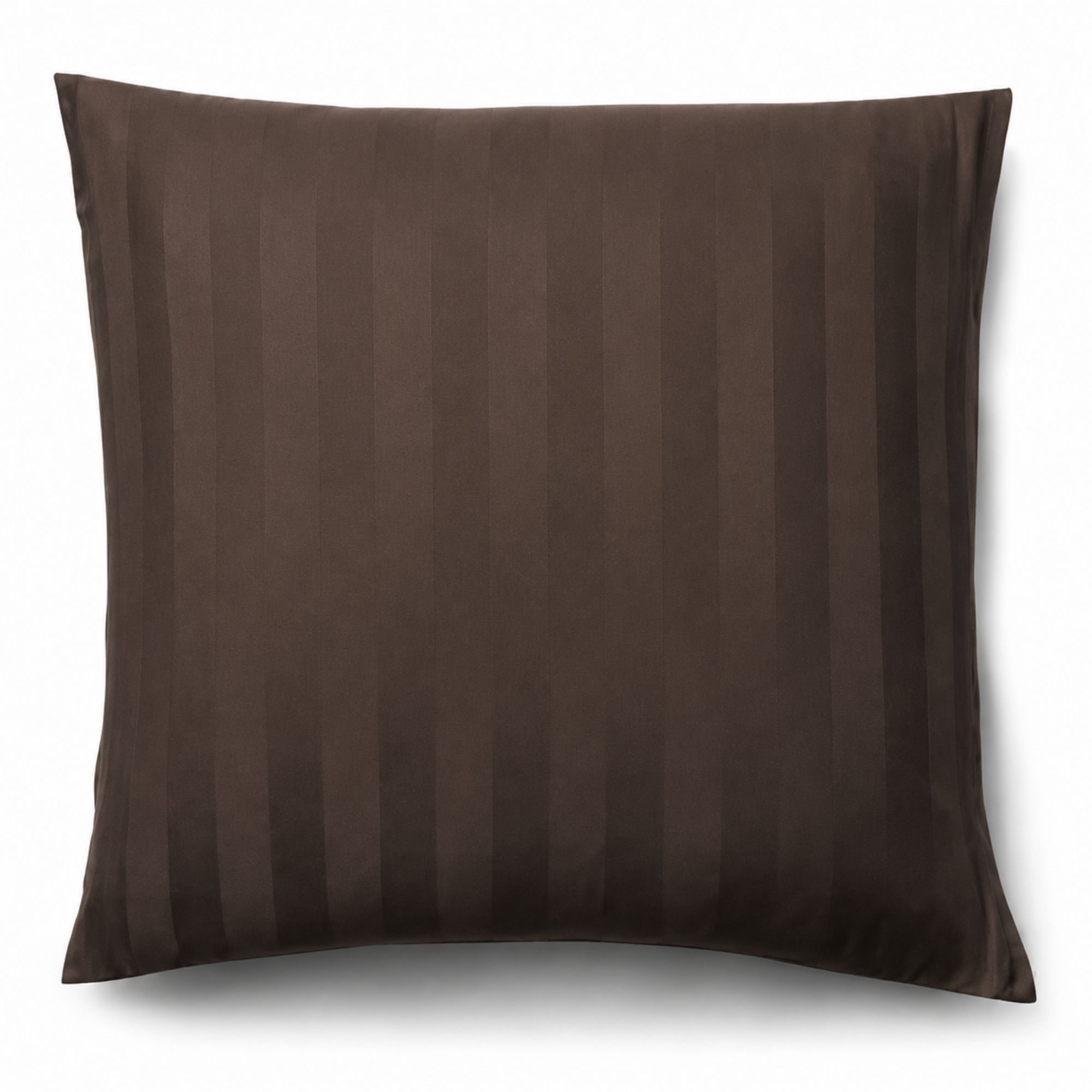 Bambus pudebetræk 60x63 cm - 100% bambus - Brune jacquardvævet striber