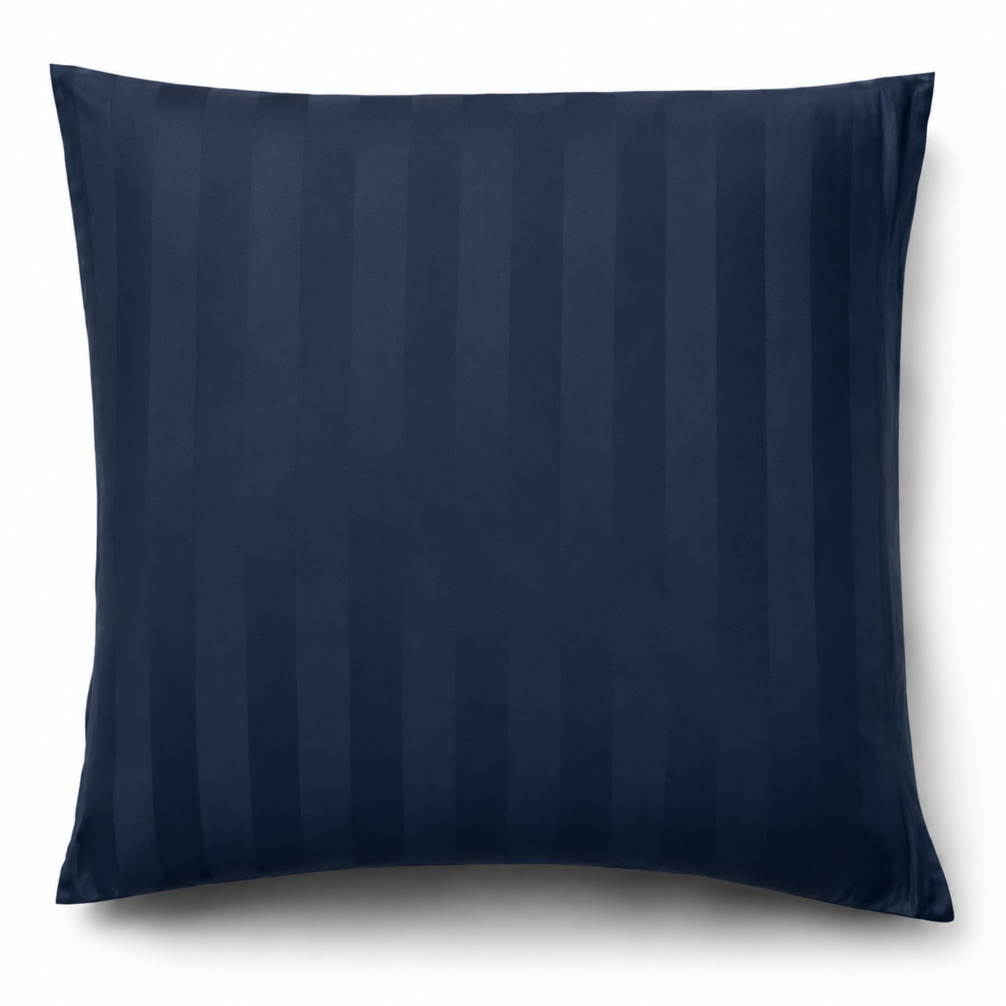 Bambus pudebetræk 60x63 cm - 100% bambus - Mørkeblå jacquardvævet striber