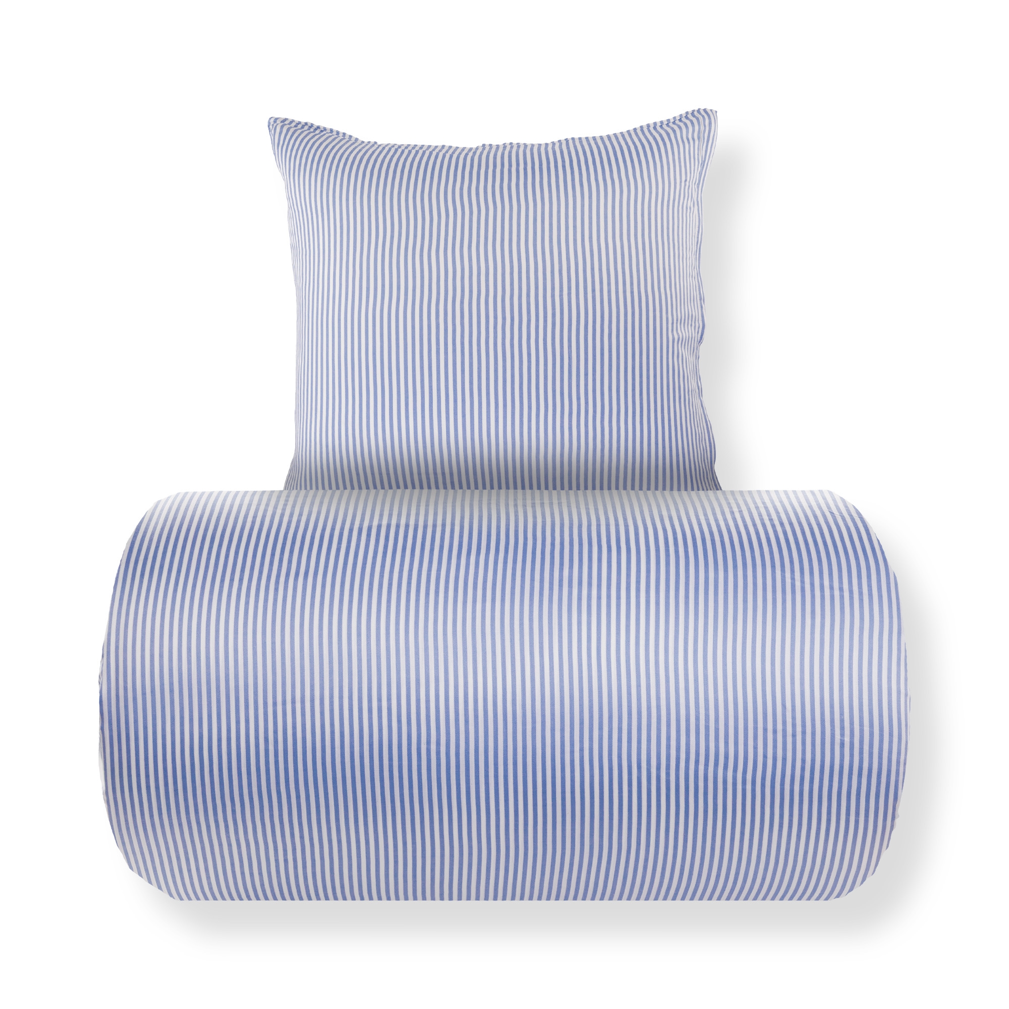 Bambus sengetøj 140x220 cm - 100% bambus - Blå og hvide striber