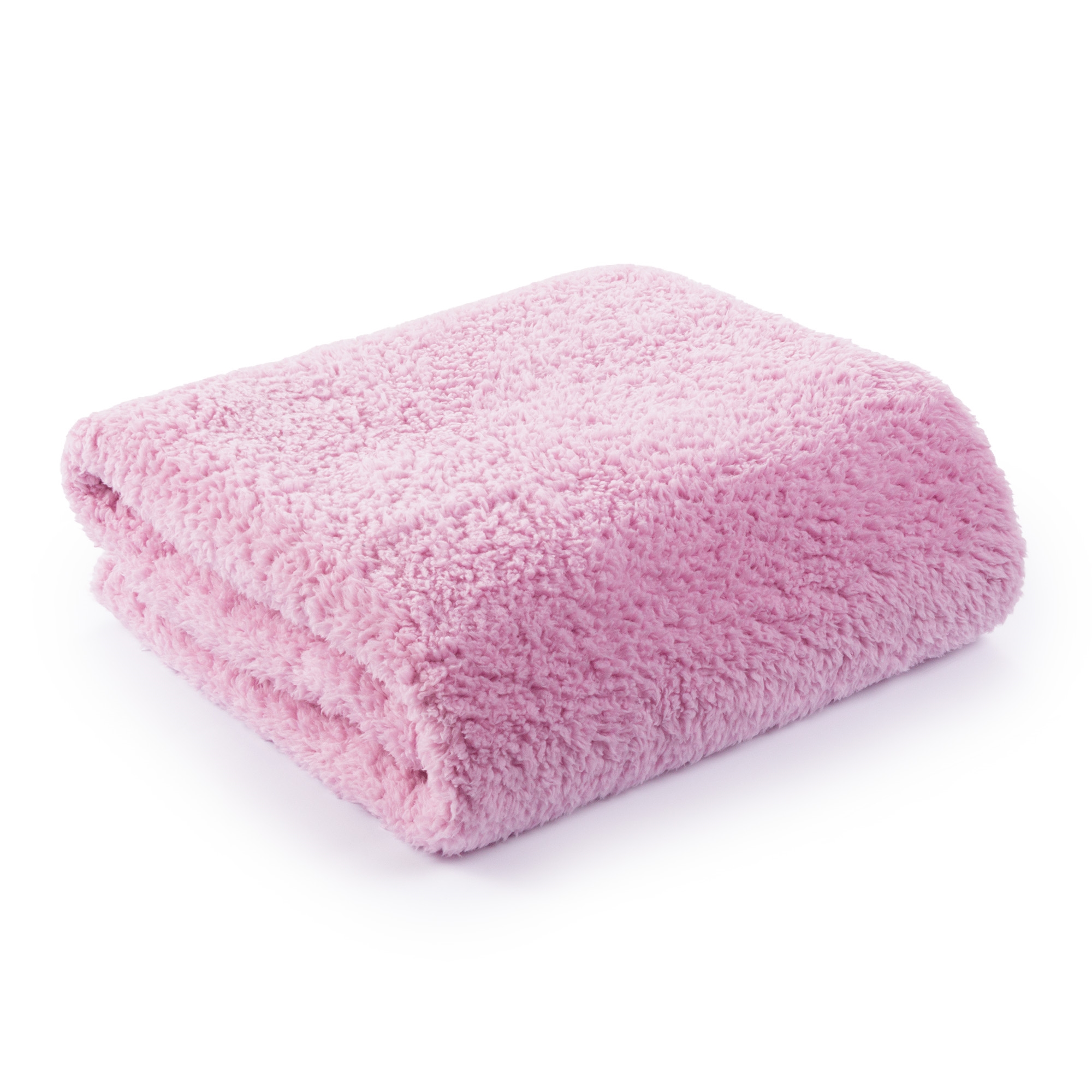 Teddy fleece tæppe - 130x180 cm - Rosa