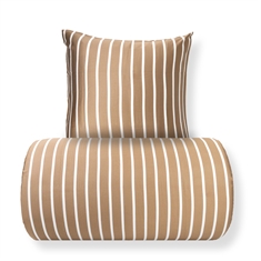 Bambus sengetøj - 100% bambus - Beige stribet