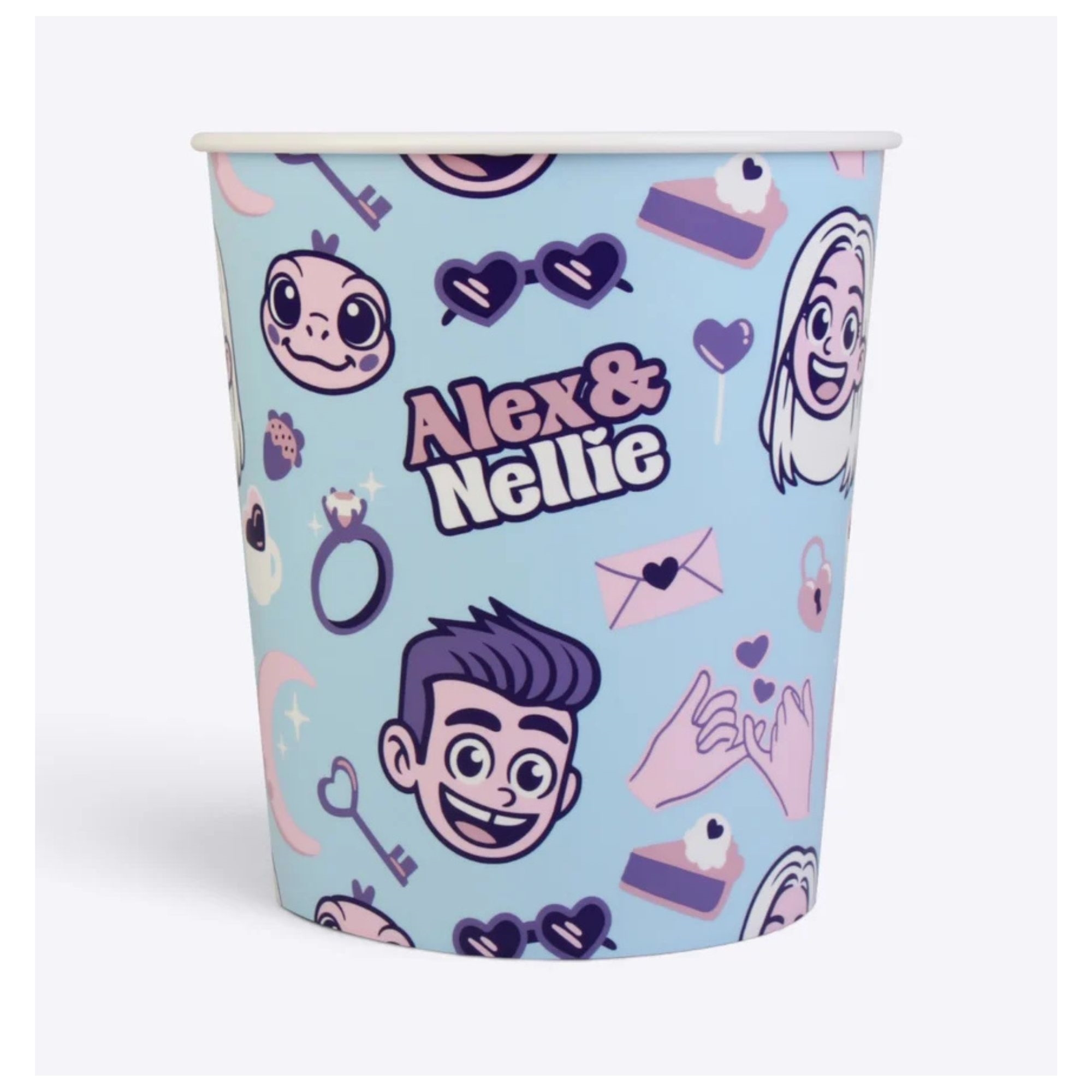Alex & Nellie Soulmates papirkurv - Ø25 cm - Lyseblå børneskraldespand