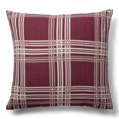 Bæk og Bølge pudebetræk 60x63 cm - Rødt ternet hovedpudebetræk - 100% bomuld - Krepp pudebetræk - By Night 