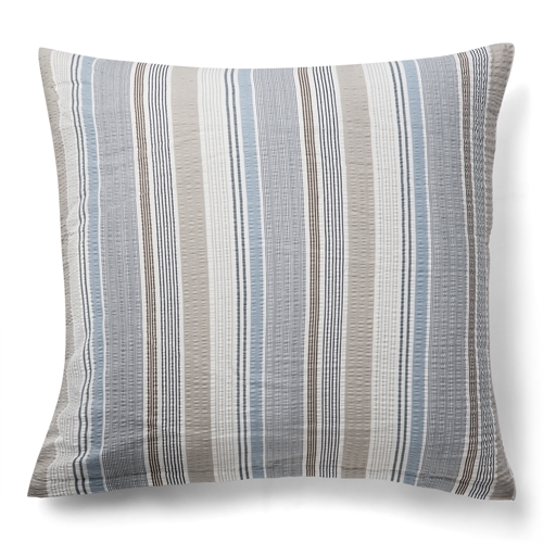 Bæk og Bølge pudebetræk 60x63 cm - Blåt stribet hovedpudebetræk - 100% bomuld - Krepp pudebetræk - By Night 