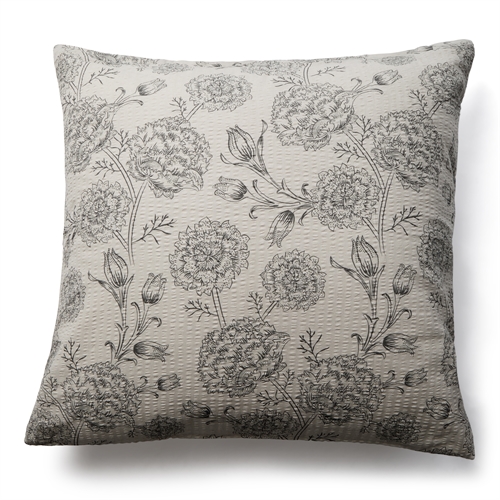 Bæk og Bølge pudebetræk 60x63 cm - Sandfarvet blomstret hovedpudebetræk - 100% bomuld - Krepp pudebetræk - By Night 