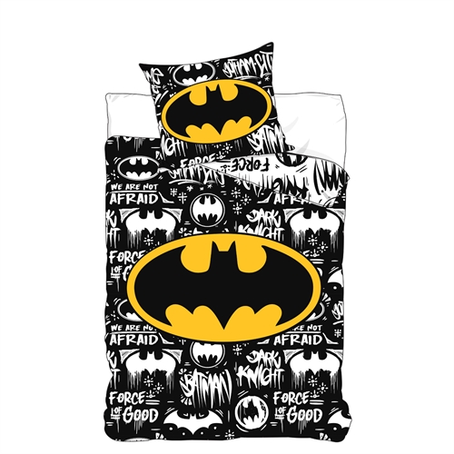 Batman sengetøj - 140x200 cm - Dynebetræk med 2 i 1 design - 100% bomulds sengesæt