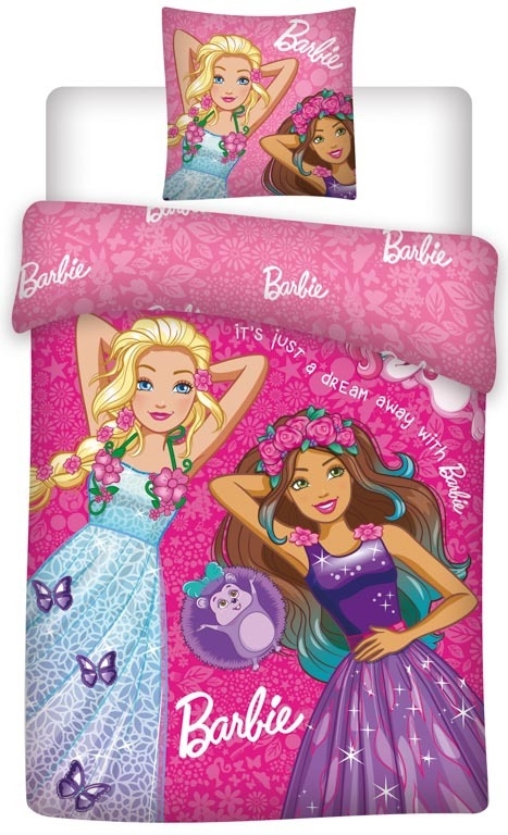 Barbie sengetøj - 100% bomuld - Junior sengetøj 100x140 cm - Barbie og motiver