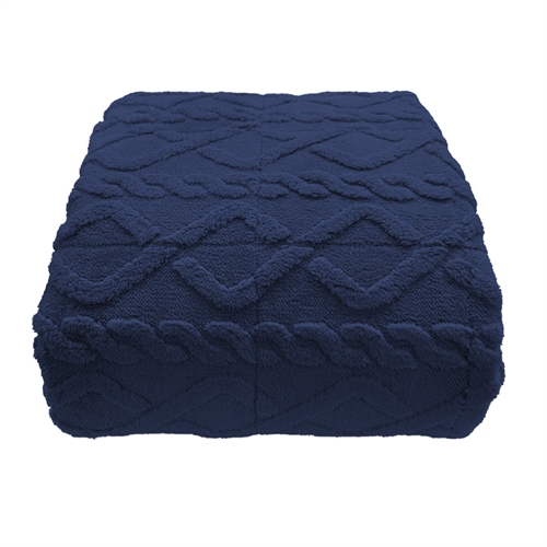 Vægttæppe - 130x170 cm - 3 kg - Blødt og vamset - Mørkeblåt tyngdetæppe fra Nordstrand Home