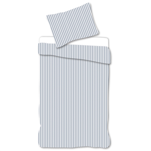 Baby sengetøj 70x100 cm - Sengesæt med hvide og blå striber - 100% blødt bomulds sengelinned
