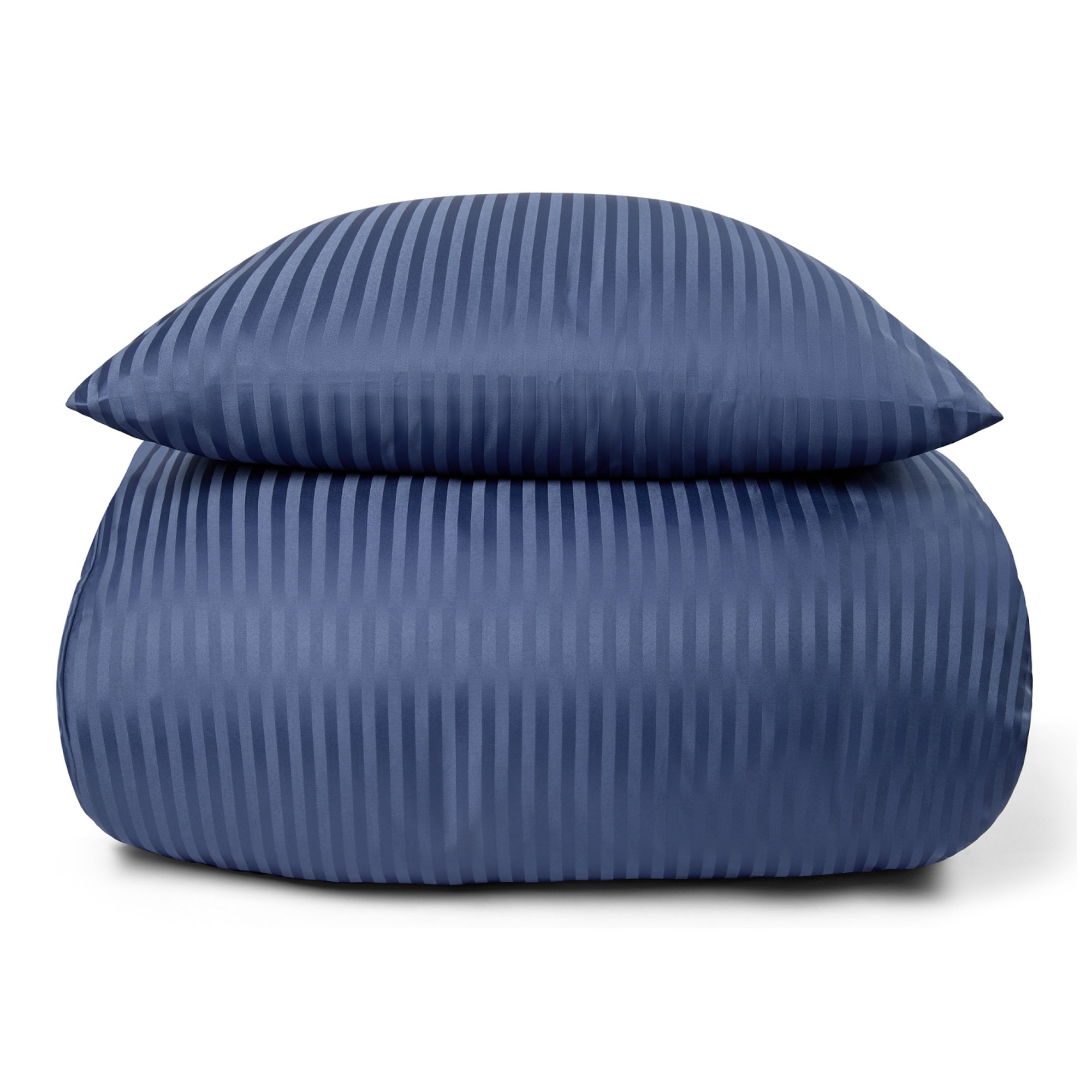 Sengetøj 150x210 cm - Microfiber - Ensfarvet med blå striber