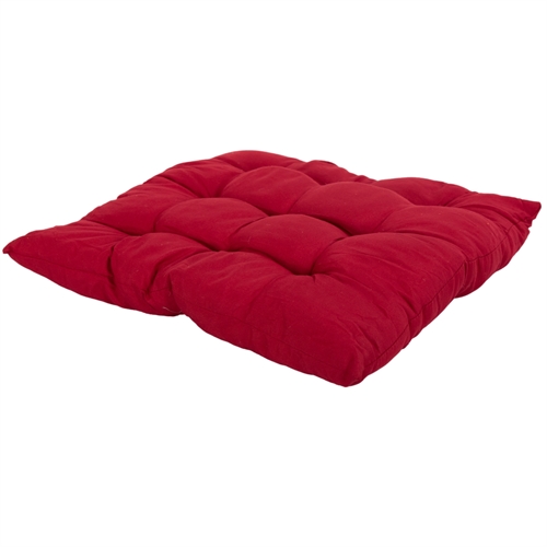 Stolehynde - 35x35x6 cm - Bordeaux ensfarvet havehynde - Blød komfort hynde