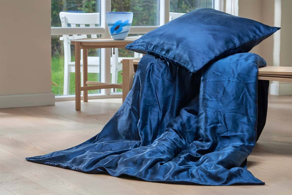 Silkesengetøj - 100% Silke - Butterfly - 200x220cm dobbeltdyne -Strygefrit sengetøj