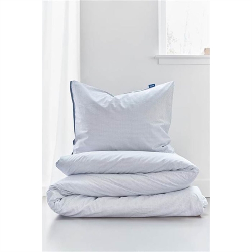 Ternet sengetøj 140x200 cm - Blåt sengesæt i 100% bomuldssatin - Checkmate - Auping sengelinned