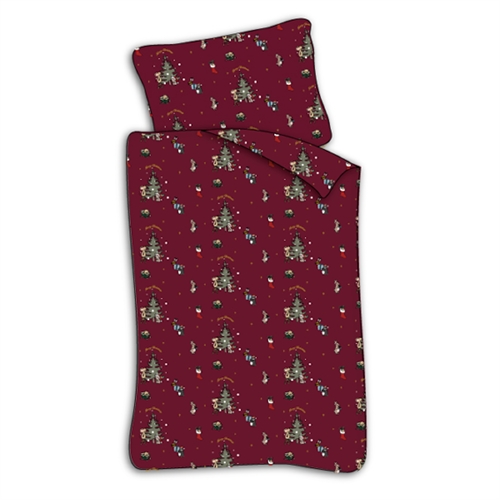 Baby julesengetøj 70x100 cm - Jule sengesæt med julemus som pynter op - Christmas Eve - 100% blødt bomulds sengelinned