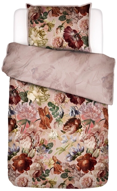 Essenza sengetøj - 140x200 cm - Claire Rose - Vendbart sengesæt - 100% bomuldssatin - Blomstret sengetøj