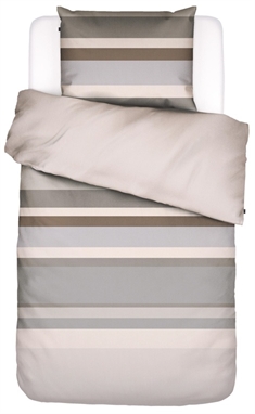 Essenza sengetøj - 140x220 cm - Edith Ecru - Natur - 2 i 1 design - 100% Bomuldssatin sengesæt