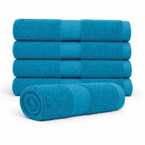 Bomulds håndklæde - 100% bomuld - Badehåndklæde 70x140 cm - Diamant - Petrol