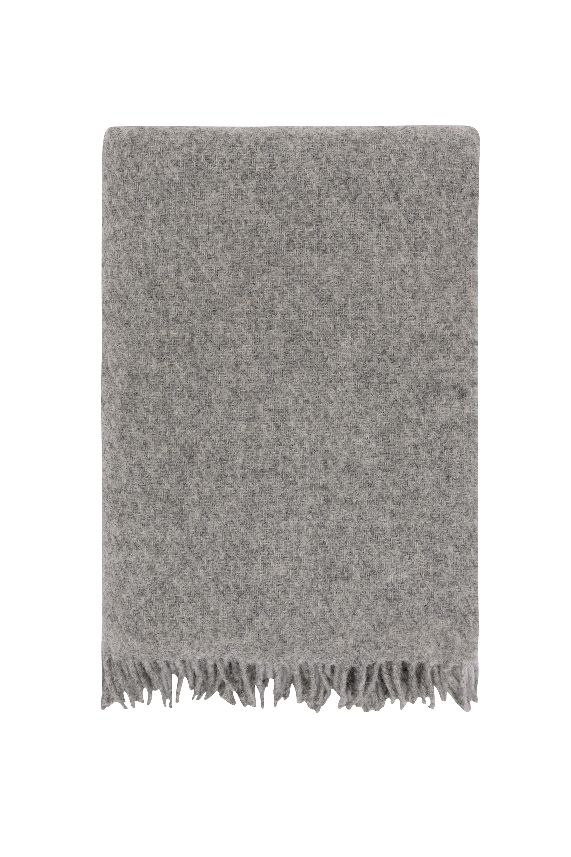 Uldplaid - 100% Ren ny uld - Høie of Scandinavia uldtæppe - Falketind grey - 120x180 cm