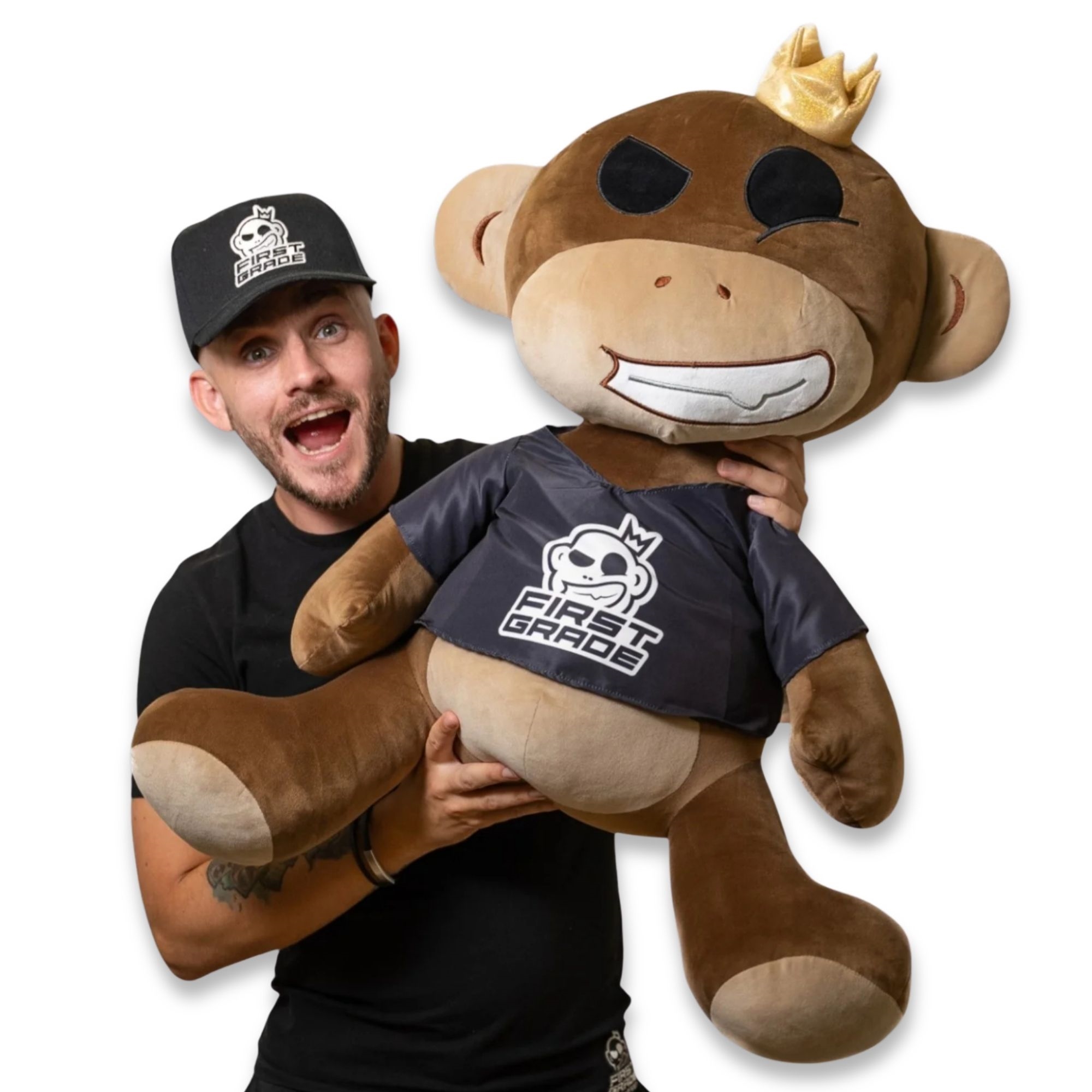 First Grade Monkey bamse - Squish Heads - 60 cm
