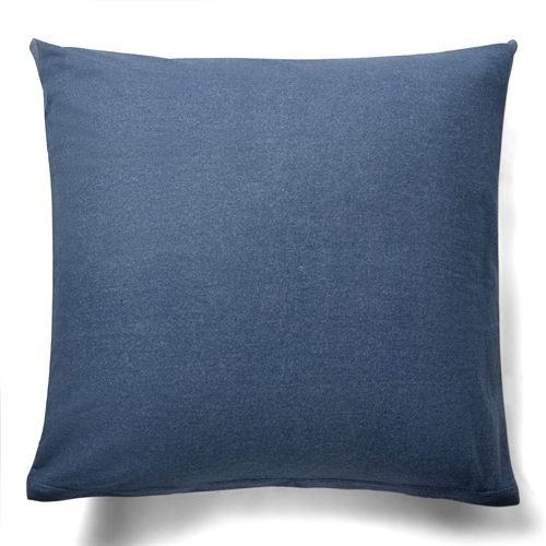 Pudebetræk 60x63 cm - Ensfarvet pudebetræk - Blue Melange - 100% Bomuldsflonel - By Night hovedpudebetræk