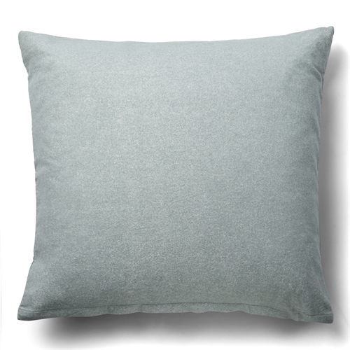 Pudebetræk 60x63 cm - Ensfarvet pudebetræk - Green Melange - 100% Bomuldsflonel - By Night hovedpudebetræk