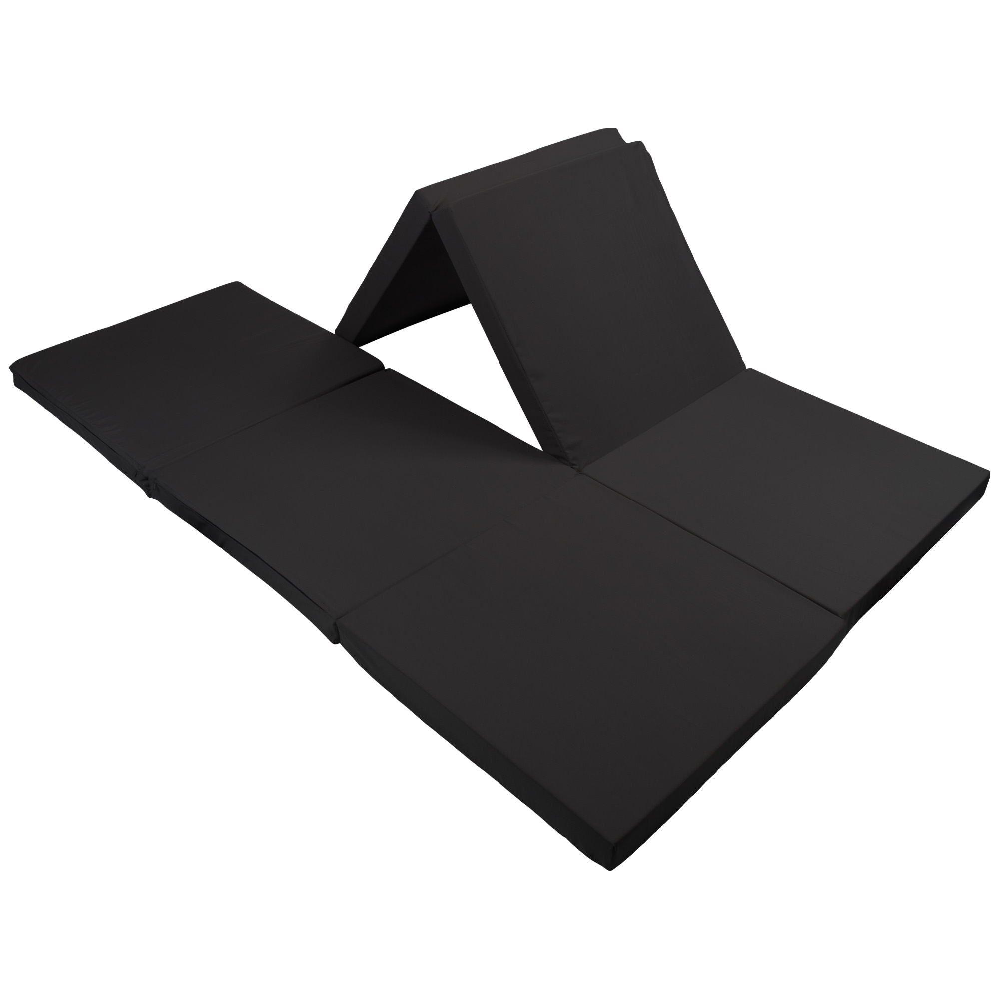 Foldemadras - Dobbelt - Populær som gæstemadras - 6 cm komfort skum - Nordstrand Home sort skummadras