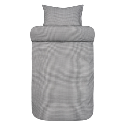 Sengetøj til dobbeltdyne - 100% ekstra fin bomuld 200x220 cm - Sort ternet Frans dobbelt sengesæt Høie of Scandinavia 