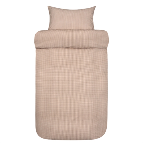 Høie sengetøj - Ekstra fin bomuld - 140x200 cm - Frans sengesæt  med brune tern Høie of Scandinavia 