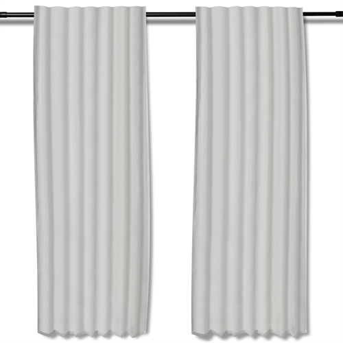 Hvidt langt gardin - 1 stk. færdigsyet gardin 140x245 cm - Tyndt gardin - Nordstrand Home gardinlængder med rynkebånd