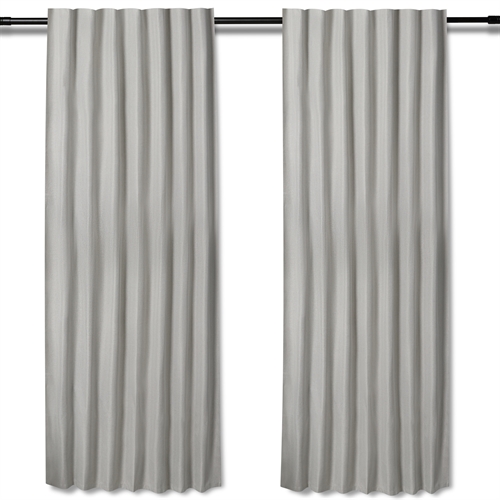 Gardin - 1 stk. færdigsyet gardin 140x175 cm - Lysegrå - Tykt gardin / lysdæmpende gardin - Nordstrand Home gardinlængder med rynkebånd