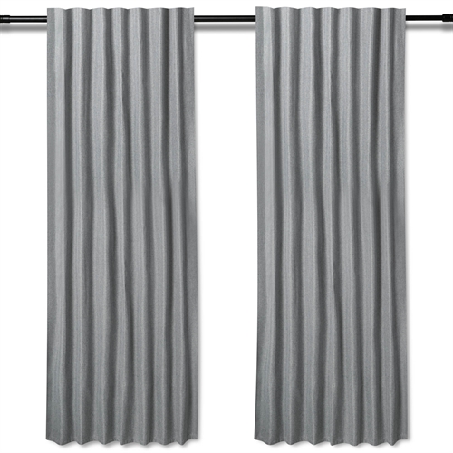 Gardin - 1 stk. færdigsyet gardin 140x175 cm - Grå - Tykt gardin / lysdæmpende gardin - Nordstrand Home gardinlængder med rynkebånd