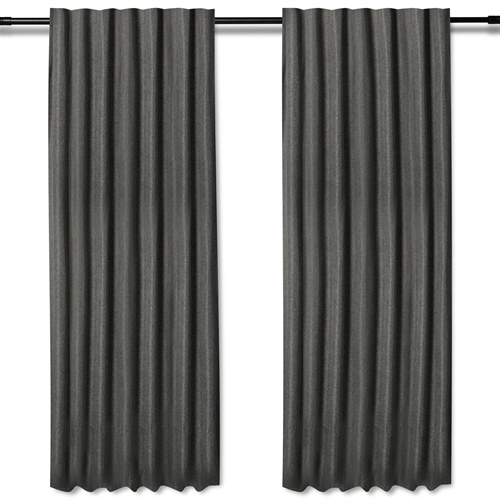 Gardin - 1 stk. færdigsyet gardin 140x175 cm - Antracitgrå - Tykt gardin / lysdæmpende gardin - Nordstrand Home gardinlængder med rynkebånd