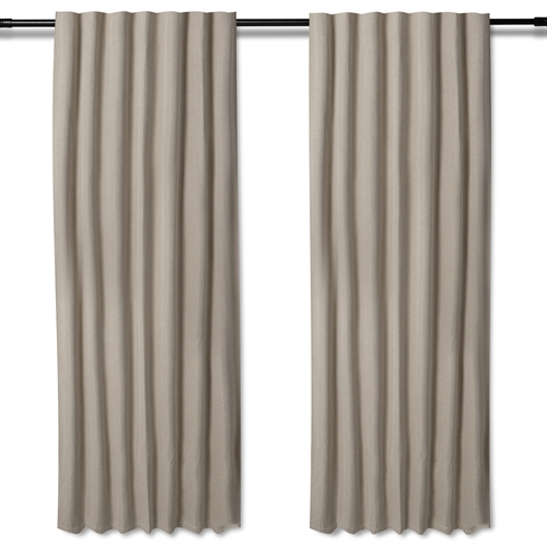 Ekstra langt mørklægningsgardin - 1 stk. færdigsyet gardin 140x300 cm - Beige - Nordstrand Home blackout gardinlængder med rynkebånd