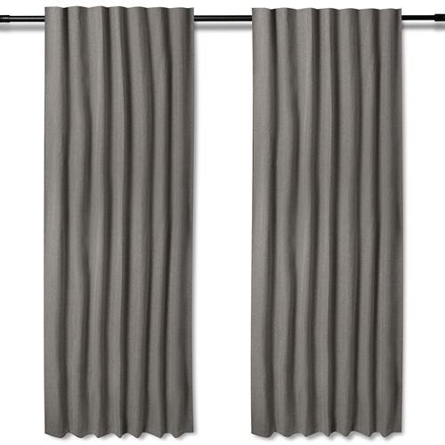 Ekstra langt mørklægningsgardin - 1 stk. færdigsyet gardin 140x300 cm - Grå - Nordstrand Home blackout gardinlængder med rynkebånd