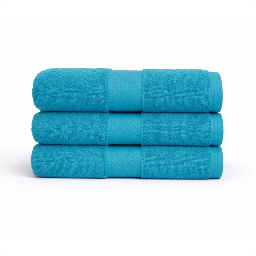 Bomulds håndklæde - 100% bomuld - 50x100 cm - Diamant - Petrol