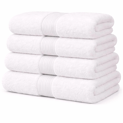 Økologisk håndklæde - 100% GOTS-certificeret bomuld - Badehåndklæde 70x140 cm - Hvid