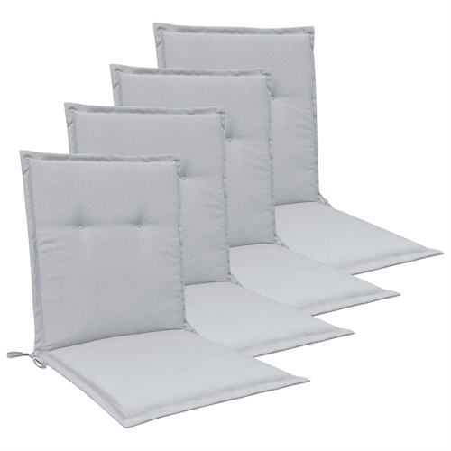 Havehyndepakke til havestol 4 stk. - Luksus hynde 5 cm skum - Lys grå havestols hynder med slidstrækt UV-resistent betræk - Nordstrand Home stolehynder