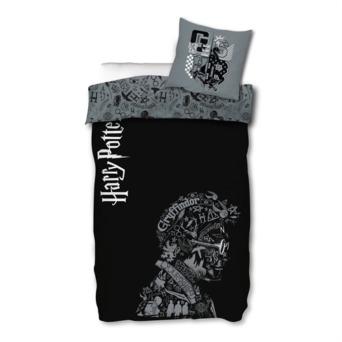 Harry Potter sengetøj 140x200 cm - Glow in the dark sengetøj - 100% bomuld 