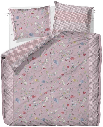 Blomstret sengetøj 140x220 cm - Hummingbird lilla - Vendbar sengesæt - 100% bomuld - Pip Studio sengetøj