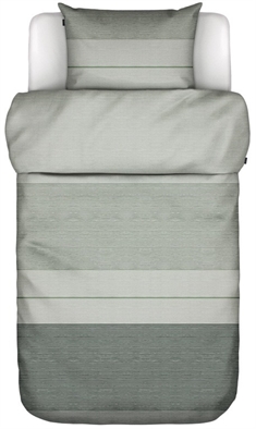 Stribet sengetøj 140x220 cm - Idya green - Sengesæt 2 i 1 design - 100% Bomuldssatin sengetøj - Marc O'Polo