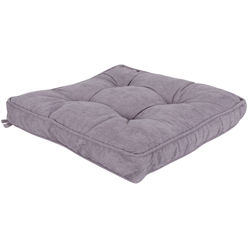 Stolehynde - 38x38x8 cm - Blød havehynde af fløjl - Grå hynde